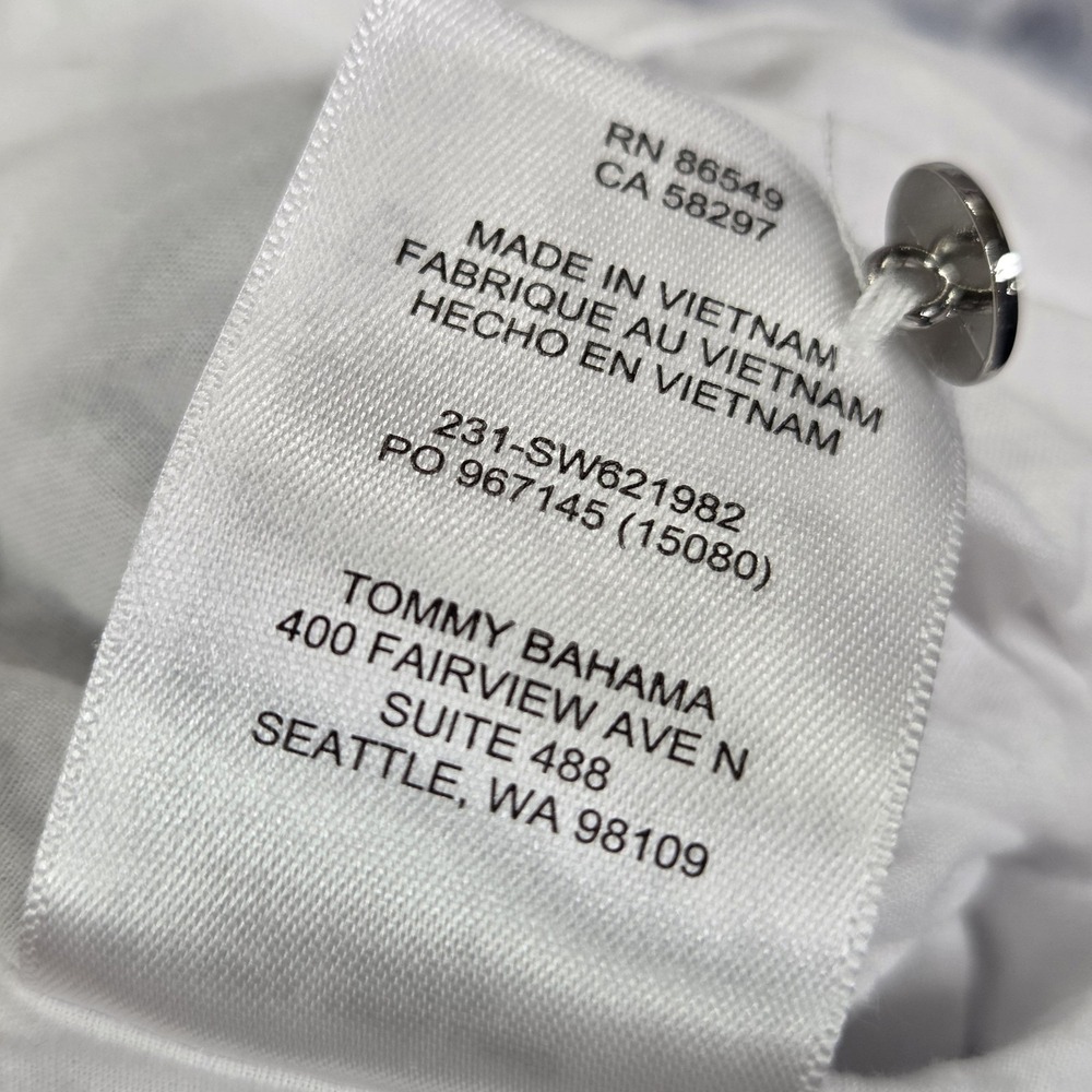Tommy Bahama Dress Shift Womens XS White Linen Floral Tropical‎ Short Sleeve - Picture 11 of 12